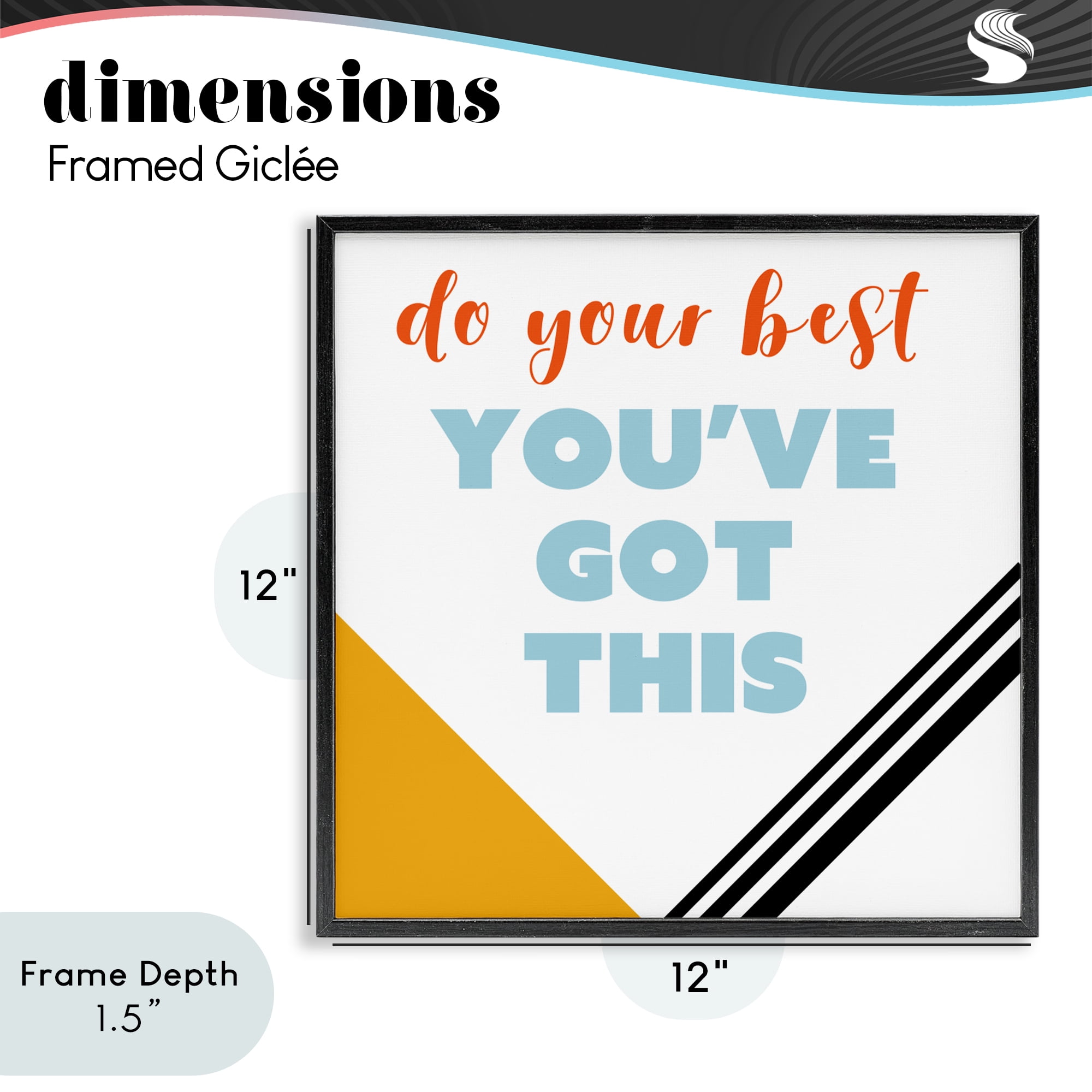 Stupell Industries Do Your Best You've Got This Black Framed Giclee Art, design by Anna Quach
