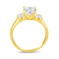 thumbnail image 4 of Solid 14k Yellow Gold Princess Cut Three Stone Solitaire Engagement Ring CZ Cubic Zirconia (1.75cttw., 1.0ct. Center) , Size 9.5, 4 of 7