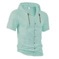 thumbnail image 5 of pstuiky Camisas de manga corta para hombre, Blusa de manga corta con cuello vuelto, transpirable, con botones y color liso para hombre camisas casuales para hombre m, 5 of 5