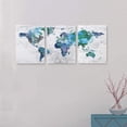 thumbnail image 3 of Wall Art for Living Room World Map Prints Pictures Framed Canvas Artwork Wall Decor for Bedroom Office Kitchen Modern Home Decorations Size 12x16 inch x 3 Panel Ready to Hang World Map Decorations, 3 of 6