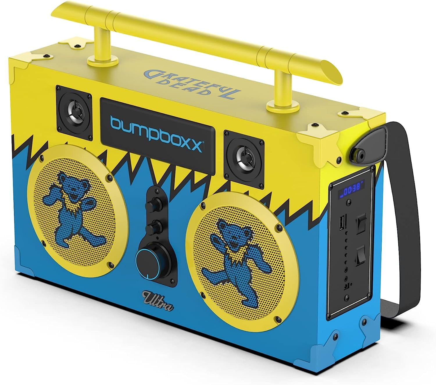 Bumpboxx Ultra Grateful Dead Blue & Yellow Retro Boombox with