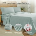 thumbnail image 4 of California Design Den - Luxury Sheets Bed 100% Cotton, 600 Thread Count, Deep Pocket, Snug Fit, Soft & Crisp Best Bedsheet Set with Sateen Weave, 4 of 5