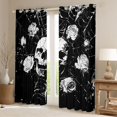 thumbnail image 2 of Homewish Grunge Skull Skeleton Blackout Curtains,Halloween Spider Web Curtains Pack of 2 (42x84 Each),Floral Living Room Curtains, 2 of 6