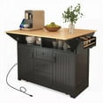thumbnail image 4 of Kitchen Island with Large Storage & Charging Station - 2 Drop Leaves & 3 Deep Drawers, 4 of 24