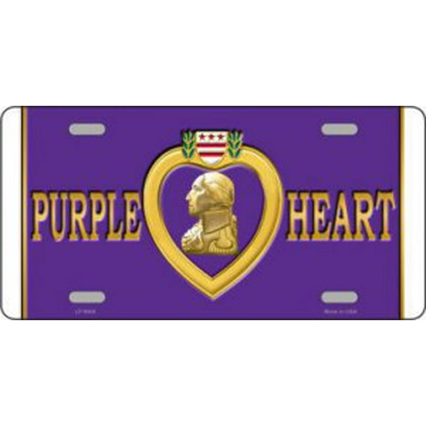 Purple Heart Metal License Plate