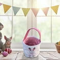 thumbnail image 1 of Home Essentials Easter Basket Holiday Rabbit Bunny Printed Canvas Gift Carry Candy Bag, 1 of 3