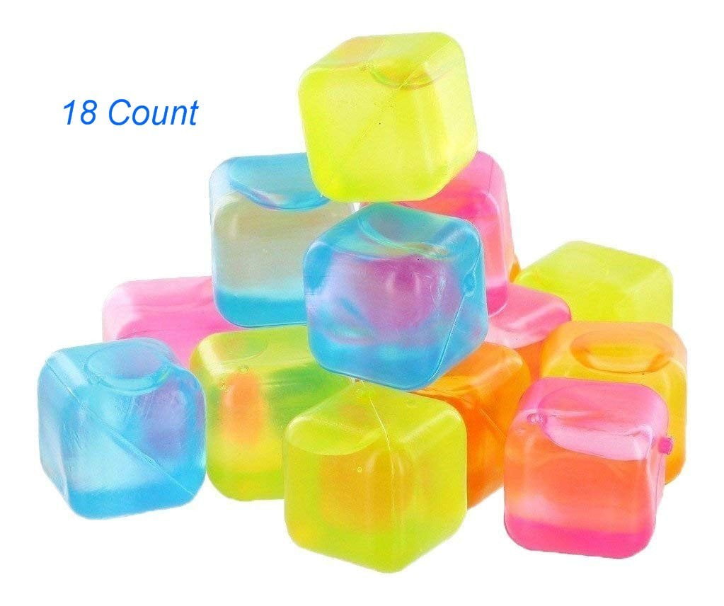 18 Pieces Plastic Ice Cubes Fruit Shaped Assorted Cool Cold Drinks Bar Reusable 