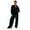 Black L, variant on 2 Pcs/Set Women Coat Pants Suit Golden Velvet Zip-up Stand Collar Long Sleeve Top Drawstring Elastic Waist Wide Leg Loose Trousers Winter Daily Wear Tracksuit