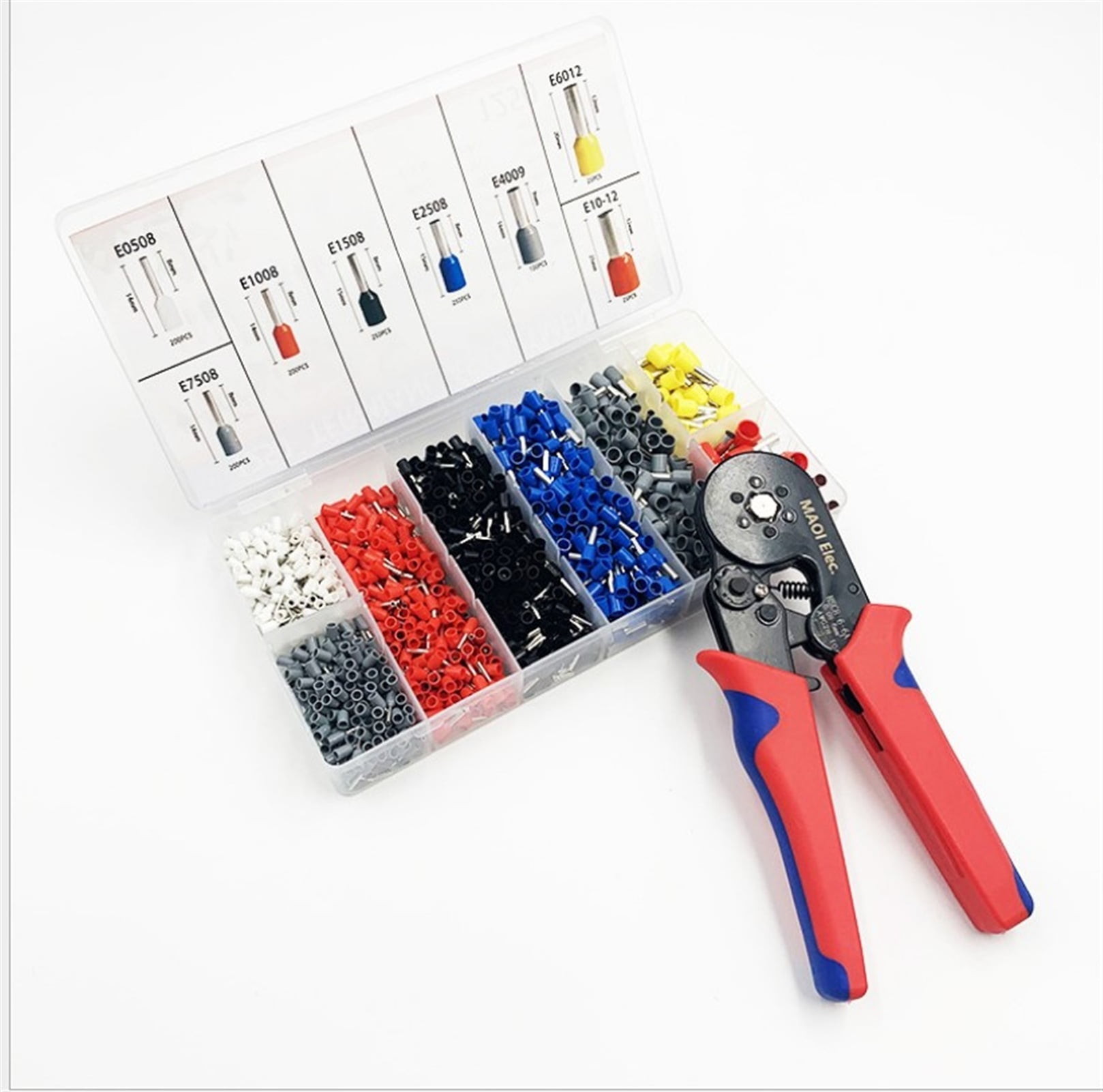 1800PCS Ferrule Crimping Tool Kit Wire Terminal HSC8 6-4A Crimping Plier Tube Terminal Crimper Mini Crimping Tool Wire Stripper ,Durability That Lasts