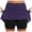 Dark Blue, variant on Womens Casual Fitness Solid Color Elastic Double Layer Skort Outdoor Sports Pocket Skirt Pants Comfortable Wear