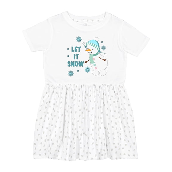 Inktastic Let It Snow Snowman Girls Toddler Dress