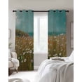 thumbnail image 4 of Spring Floral Blackout Curtains for Bedroom Living Room Darkening Curtains 54 Inch Long Pastoral Botanical Oil Painting Vintage Short Curtain for Small Window Treatment Grommet Drapes 42"x54"x2, 4 of 9