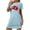 Blue, variant on WREESH Plus Size Sleepshirts Women's Nightshirt Soft Nightgowns Short Sleeve Dress Sleepwear (S-2Xl) Black