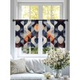 thumbnail image 4 of Navy Blue Burnt Orange Sheer Curtains for Living Room Bedroom Geometric Retro Abstract Sheer Curtains 54 Inch Long 2 Panels Set Light Filtering Curtain Window Treatments Drapes for Dining Room, 4 of 6