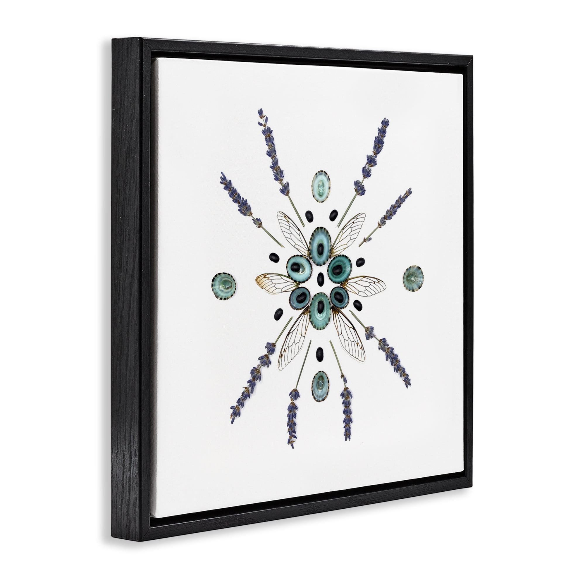 Stupell Industries Lavender & Delicate Wings Black Framed Floater Canvas Wall Art, design by Beth Adoette
