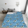 thumbnail image 5 of Pofeuu Dolphin Lovers Print Ultra-Soft Micro Fleece Blanket,for Bed Or Sofa,All Season Throw Blankets Flannel Blanket-80"x60", 5 of 7