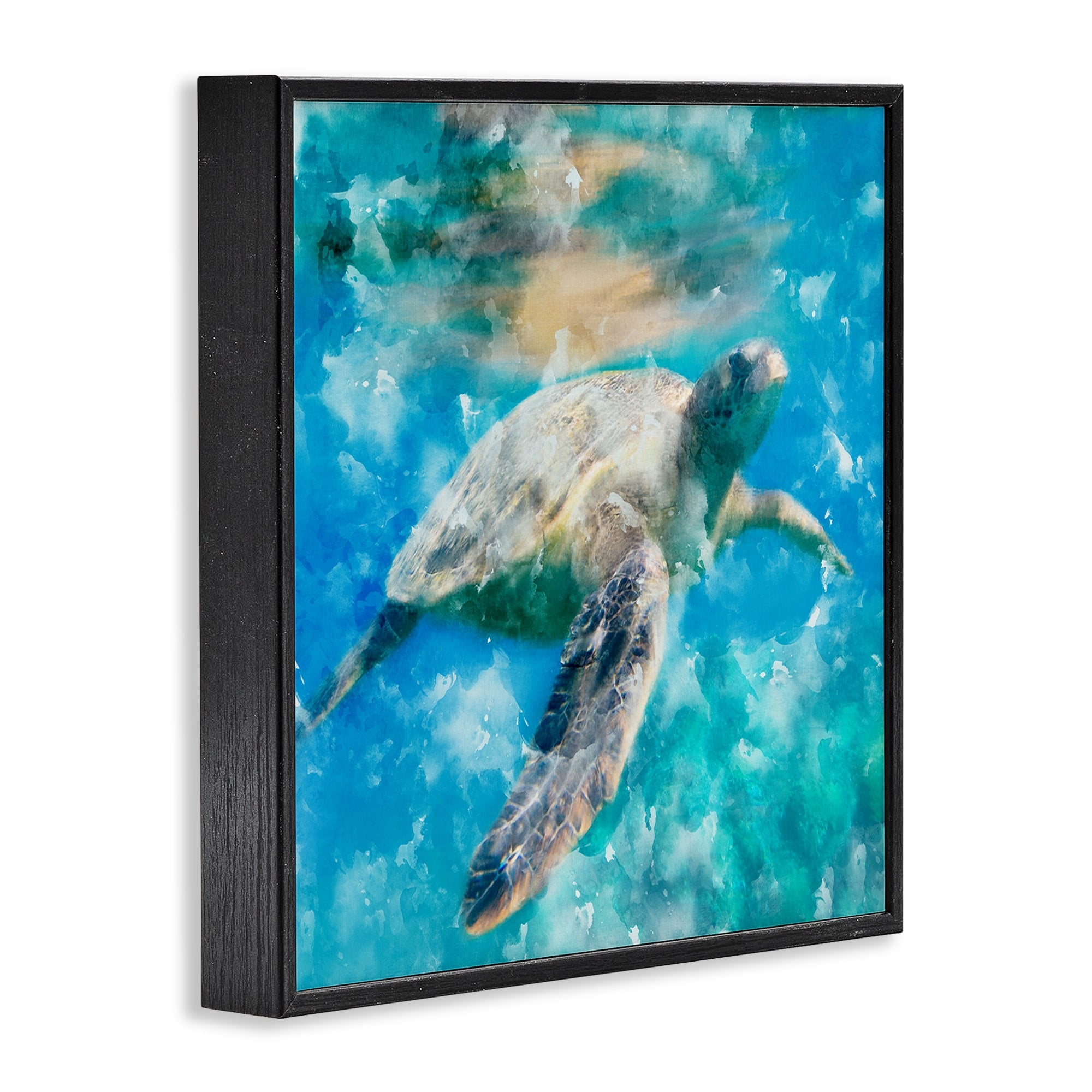 Stupell Industries Swimming Sea Turtle Aquatic Reptile Design Designed by Kim Allen
