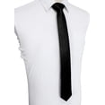 thumbnail image 3 of Corbata negra para hombre, estrecha y delgada, de 6 cm, 3 of 4