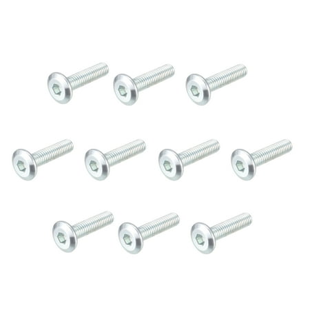

M6x25mm Furniture Screw Hex Socket Cap Machine Screws Zinc Plated Fasteners Bolts Full Thread Carbon Steel 10 Pcs