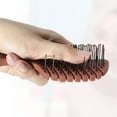 thumbnail image 4 of 1pc Women Leaf Style Hollow Comb Hair Brush for Straight Curly Thin Hair Red ABS, 4 of 6