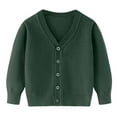 thumbnail image 5 of Gvdentm Sweater Uniform Sweaters for Boys Boys Cardigan Sweater Kids Casual V Neck Button Uniform Sweaters(Dark Green,4-5 Years), 5 of 5