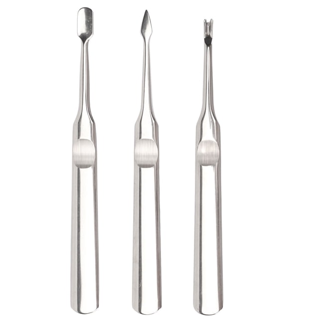 Removedor profesional de cutículas, 3 uds., cortacutículas para uñas, removedor de cutículas, empujador de cutículas de uñas de Metal, funcionalidad inteligente