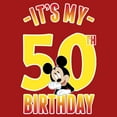 thumbnail image 2 of Junior's Mickey & Friends It's My 50th Birthday  Graphic Tee Red Large, 2 of 3