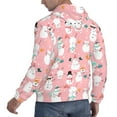 thumbnail image 6 of Wukai Cute Pink Snowman Cat Print Men Hoodies Fleece Sweatshirts Long Sleeve Sweaters Pullover Fall Outfits Winter Clothes-XX-Large, 6 of 7