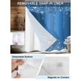 thumbnail image 3 of No Hook Cloth Fabric Shower Curtain with Snap in Liner, Modern Blue Waterproof Shower Curtains Set with See Through Top Window, Abstract Diamond Luxury Gradient Bath Curtains Shower 60"x72", 3 of 6