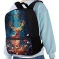 thumbnail image 4 of HUIACONG Moon Star Mushroom Print Backpack for Girls Boys for Students Ages 6-18 Large Capacity Water Resistant for Elementary Middle High School Back to School Daily Use, 4 of 6