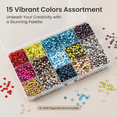 thumbnail image 2 of Worthofbest 4920 Pieces Hotfix Rhinestones in 15 Colors for Crafting, 5mm, 5ct, 2 of 9