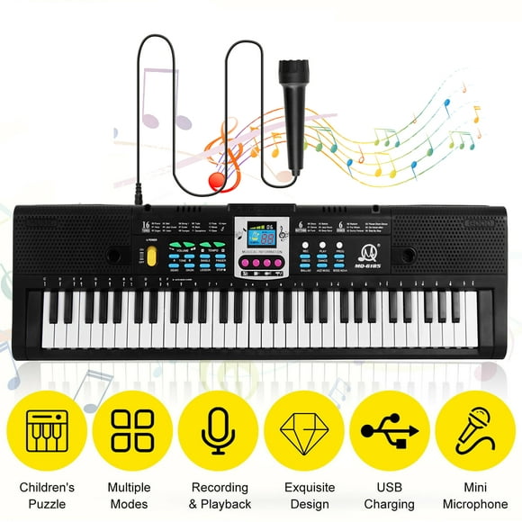 Meterk 61 Keys Digital Music Electronic Keyboard Piano Multifunctional Piano Keyboard for Kids Student With Microphone Musical Instrument