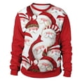 thumbnail image 3 of Sudadera navideña de Nochevieja de Papá Noel para hombre y mujer, suéter navideño feo con estampado 3D novedoso, jersey para parejas, jersey para fiestas navideñas, 3 of 5