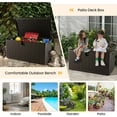 thumbnail image 6 of Costway Outdoor 130 Gallon HDPE Deck Box, Brown, 6 of 11