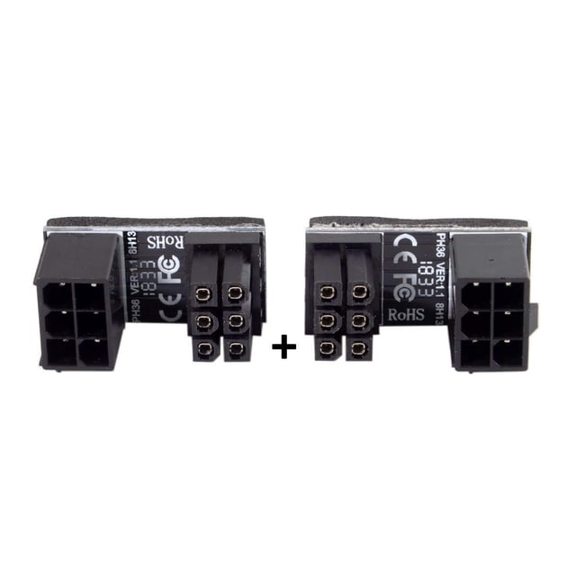 cablecc ATX 6Pin Female to 6pin Male 180 Degree Angled Power Adapter for Desktops Graphics Card