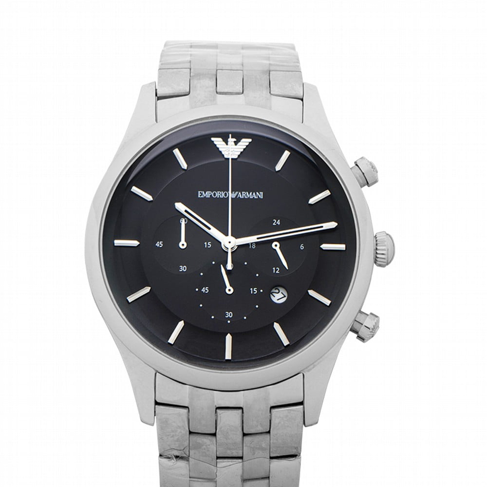 emporio armani men s ar2461 dress black leather watch Walmart