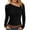 Black, variant on Hurxie Womens Fall Long Sleeve Asymmetrical Y2K Tops Cozy Ribbed Fabric, Slim Fitted Shirts, Basic Tees, Lightweight Sweater Black,L