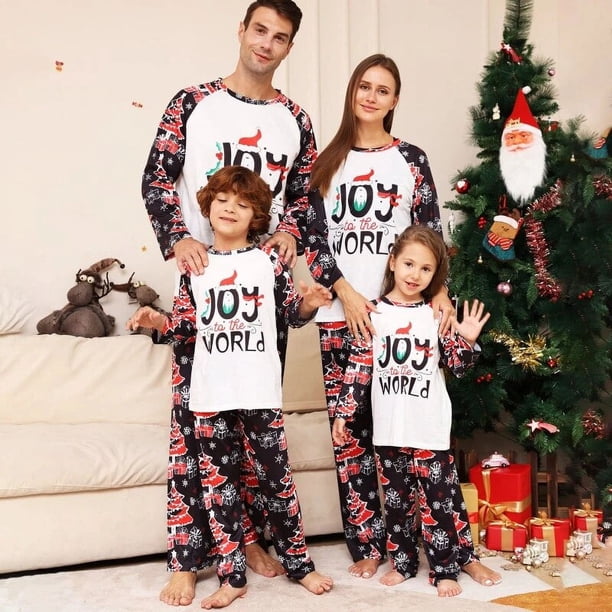 Conjunto de pijamas a juego para la familia, peleles de Navidad para mamá, papá y niños, ropa de dormir suelta informal, pijamas de aspecto familiar de Navidad, nuevo