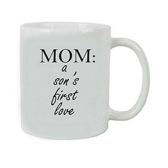 Mom: A Son's First Love Coffee Mug with FREE Gift Box - Great Gift for Mother's Day Birthday or Christmas Gift for Mom (White)