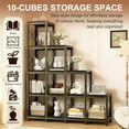thumbnail image 4 of PAKASEPT 14 Shelves Bookshelf, Ladder Corner Bookshelf, Industrial Vintage Book Storage, Rustic 5-Tier Display Shelf Storage Organizer for Home Office Living Room (Black), 4 of 17
