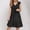 Black, variant on Women's Casual Dress Wom Summer Dress Sleeveless V Neck Dress Fashion Casual Flowy Boho Ruffle A Line Swing 2025 Summer Dresses 2025 Short Sleeve v Neck T Shirt Dress Pleated Pink L