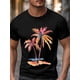 thumbnail image 3 of Camiseta de manga corta para hombre, estilo casual, con estampado de palmeras y cuello redondo., 3 of 8
