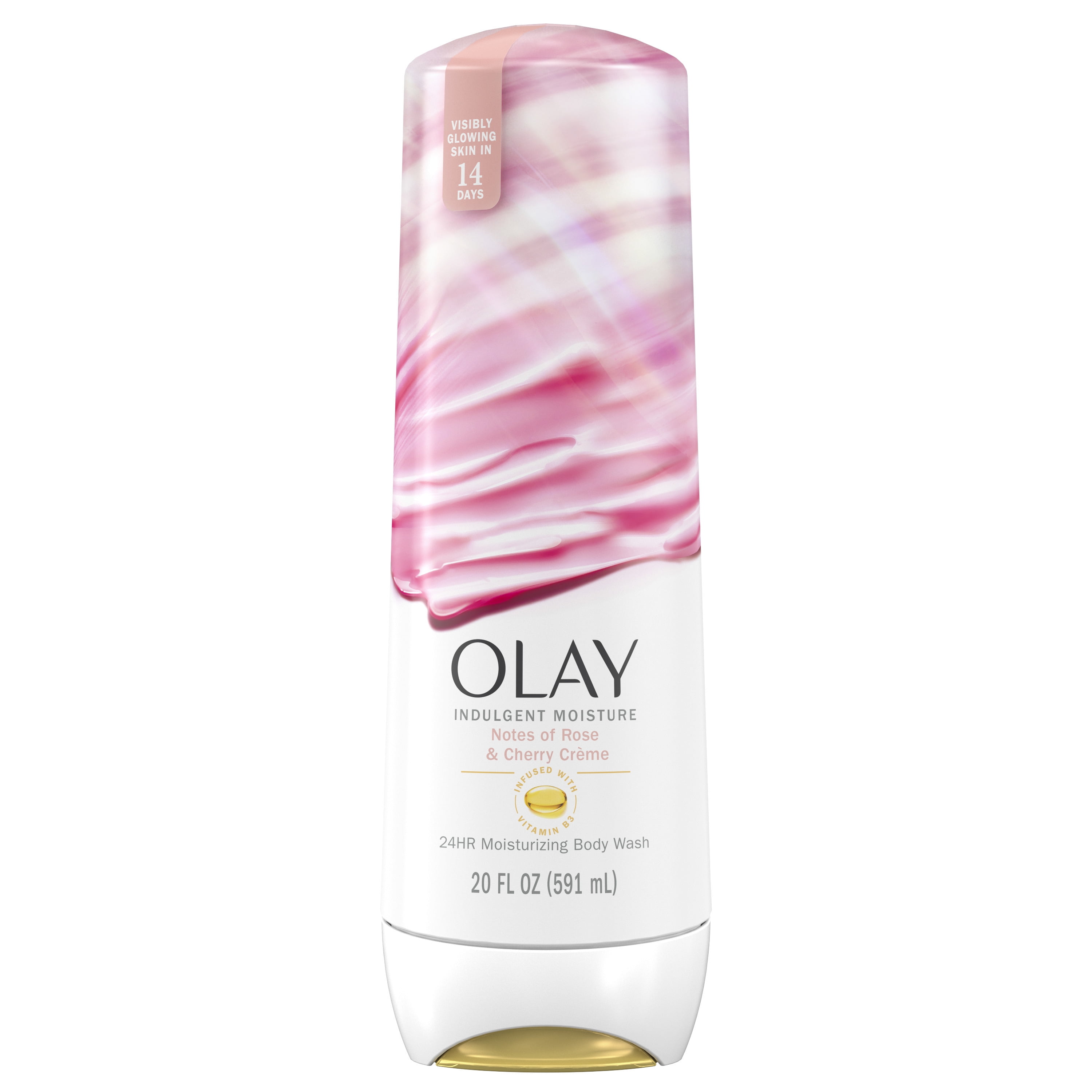 Olay Indulgent Moisture Women's Body Wash, Notes of Rose and Cherry, for All Skin Types, 20 fl oz