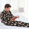 thumbnail image 6 of Naloa Flowe Rooster Men’s Pajamas Set - Long Sleeve Button Down Sleep Shirt and Pajama Bottoms Sleepwear Set-X-Large, 6 of 7