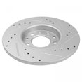 thumbnail image 2 of Performance Rear Drilled Slotted Coated Brake Rotor Set For Chrysler Jeep, 2 of 9