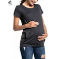thumbnail image 4 of PULLIMORE Women Summer Short Sleeve Maternity Nursing Shirt Breastfeeding Top Blouse T-Shirts (L, Gray), 4 of 8