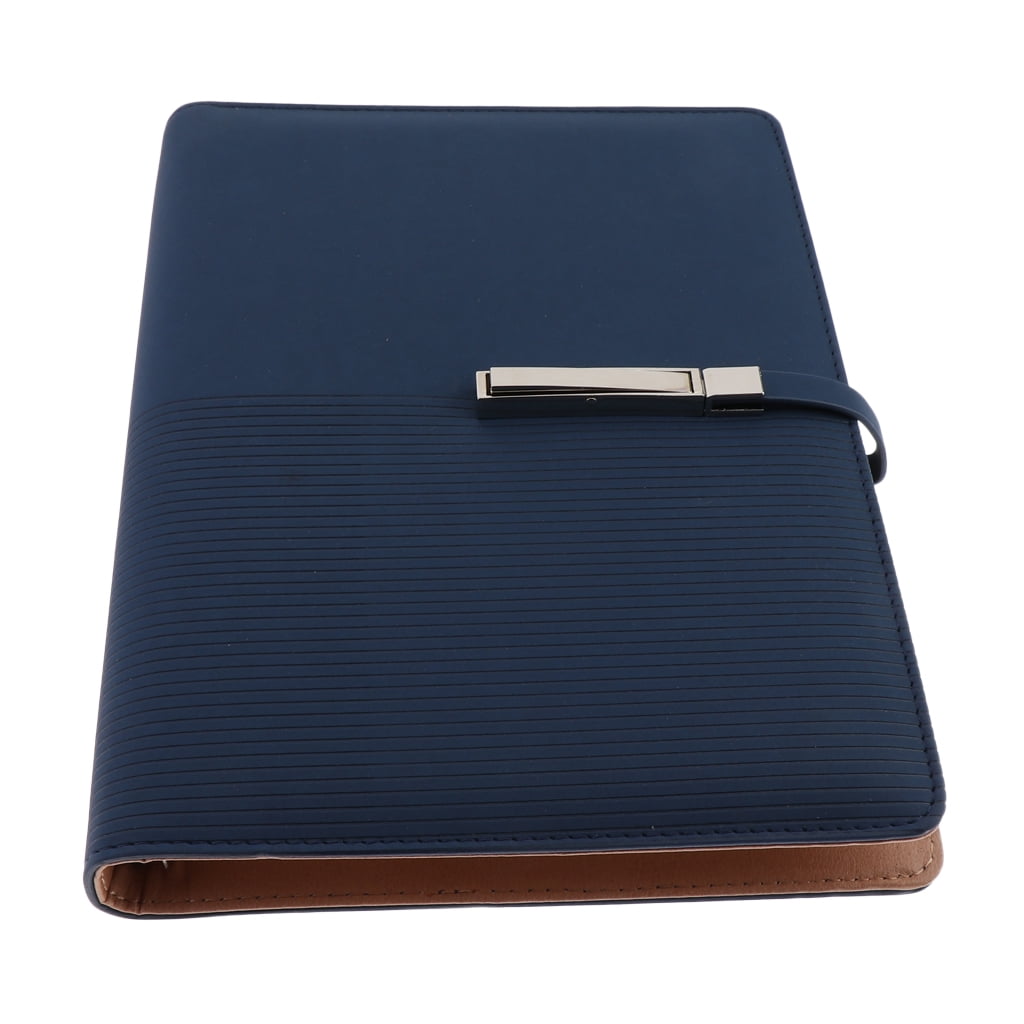 Axioma A5 Size Leather Notebook Loose Leaf Memo Diary Notebook with Buckle Blue