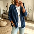 thumbnail image 3 of Breezora Women's Chunky V Neck Cardigan Sweater Loose Fit Open Front Casual Fall Knit Jacket for Layering, 3 of 10