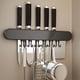 thumbnail image 4 of Qazbgdl - Soporte de Pared para Cuchillos y Raspadores Sin Taladro | Organizador de Utensilios de Cocina con 6 Ganchos | Almacenamiento de Plástico Negro o Blanco para Toallas y Llaves, 4 of 6