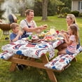 thumbnail image 6 of Tumao 6FT American Flag Picnic Table Cover with Bench Covers and Carrying Bag, 4th of July Waterproof Windproof Camping Rectangle Tablecloths, Washable Polyester Cover for Patio Indoor Outdoor, 6 of 7